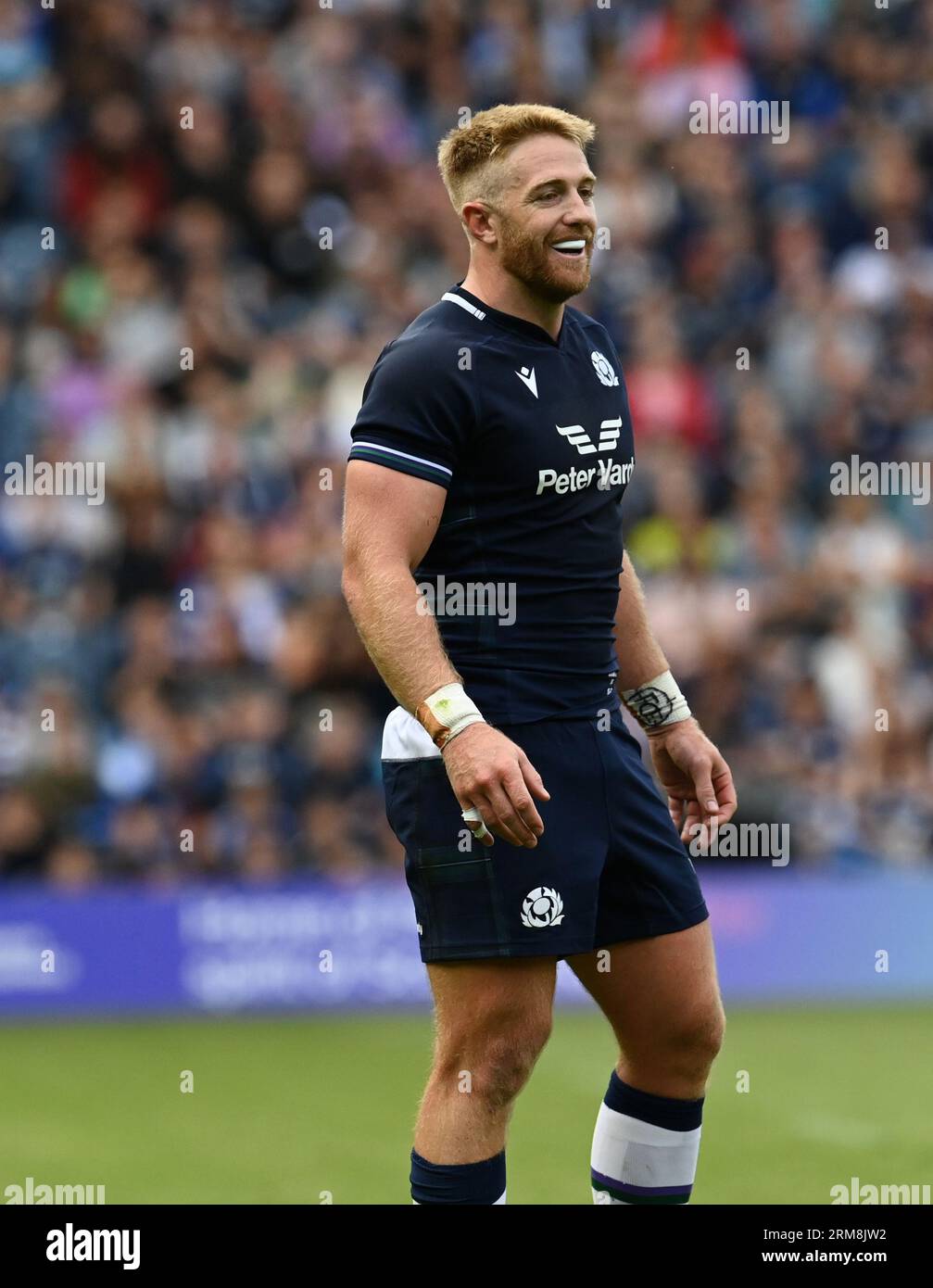 Scottish Gas Murrayfield Stadium. Édimbourg.Écosse, Royaume-Uni. 26 août 2023. Famous Grouse Nations Series Match Écosse vs Géorgie. Kyle Steyn de l'Écosse crédit : eric mccowat/Alamy Live News Banque D'Images