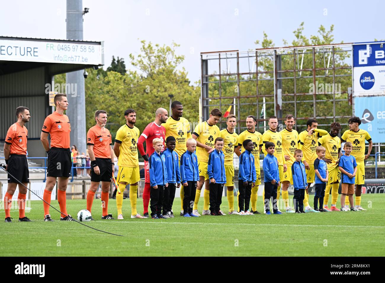 Denderleeuw, Belgique. 27 août 2023. Lierse Kempenzonen avant de la Challenger Pro League saison 2023 - 2024 match jour 3 match entre FCV Dender EH et Lierse Kempenzonen le 27 août 2023 à Denderleeuw, Belgique. (Photo de Maarten Straetemans) crédit : Sportpix/Alamy Live News Banque D'Images