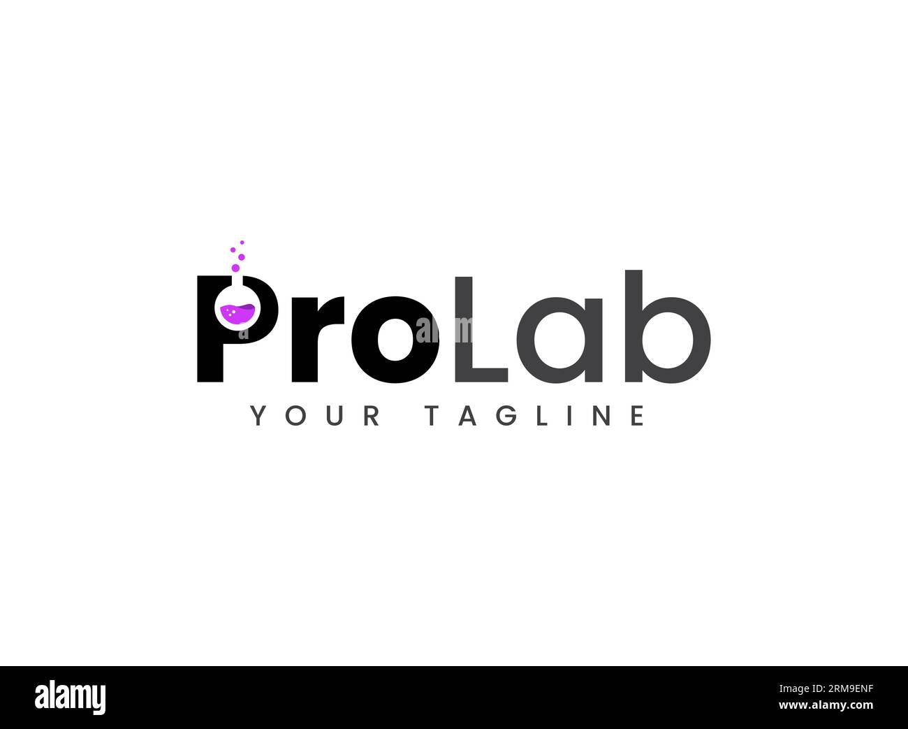 Logo Pro Lab Wordmark, logos de laboratoire médical microscope, conception de laboratoires de logo bioorganique Science Illustration de Vecteur