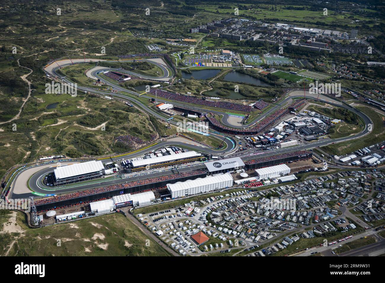 Vue aérienne lors du Grand Prix F1 des pays-Bas au circuit Zandvoort le 27 août 2023 à Zandvoort, pays-Bas. ANP PETER BAKKER netherlands Out - belgique Out Credit : ANP/Alamy Live News Banque D'Images
