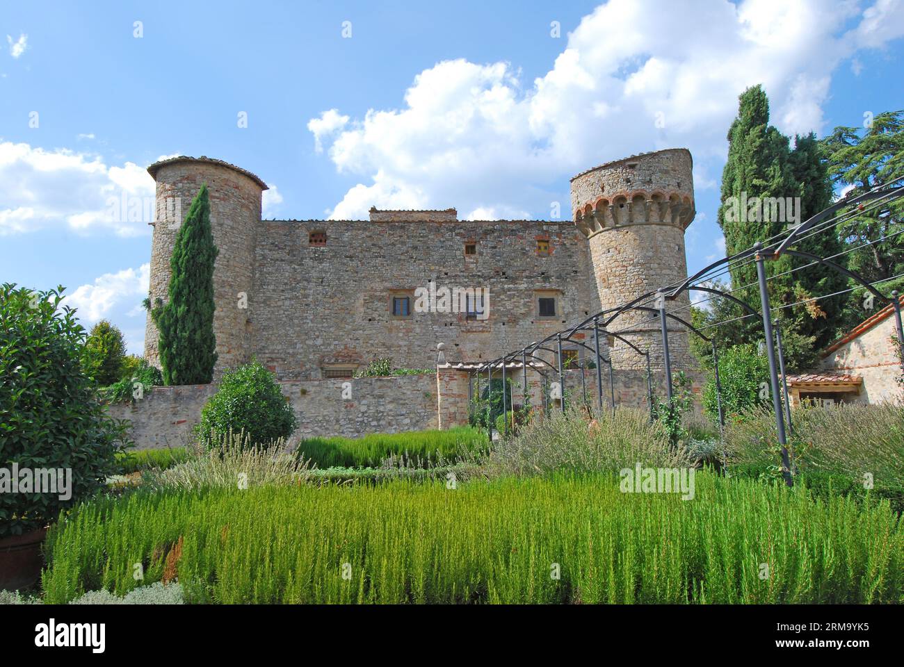 Castello di Meleto, château du 11e siècle, Gaiole in Chianti. Sienne, Toscane, Italie, Europe Banque D'Images