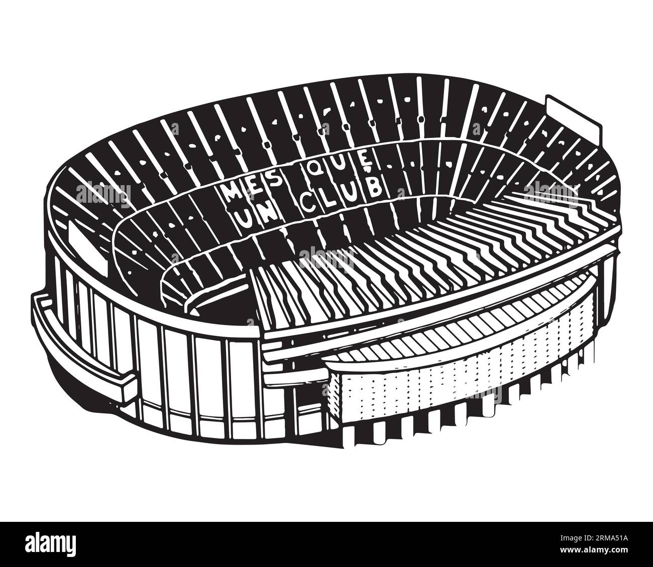 Camp Nou Stadium FC Barcelona Home Ground, Vector Illustration Résumé image modifiable en noir et blanc Illustration de Vecteur Camp Nou Stadium FC Barcelona Home Ground, Vector Illustration Résumé image modifiable en noir et blanc Illustration de Vecteur