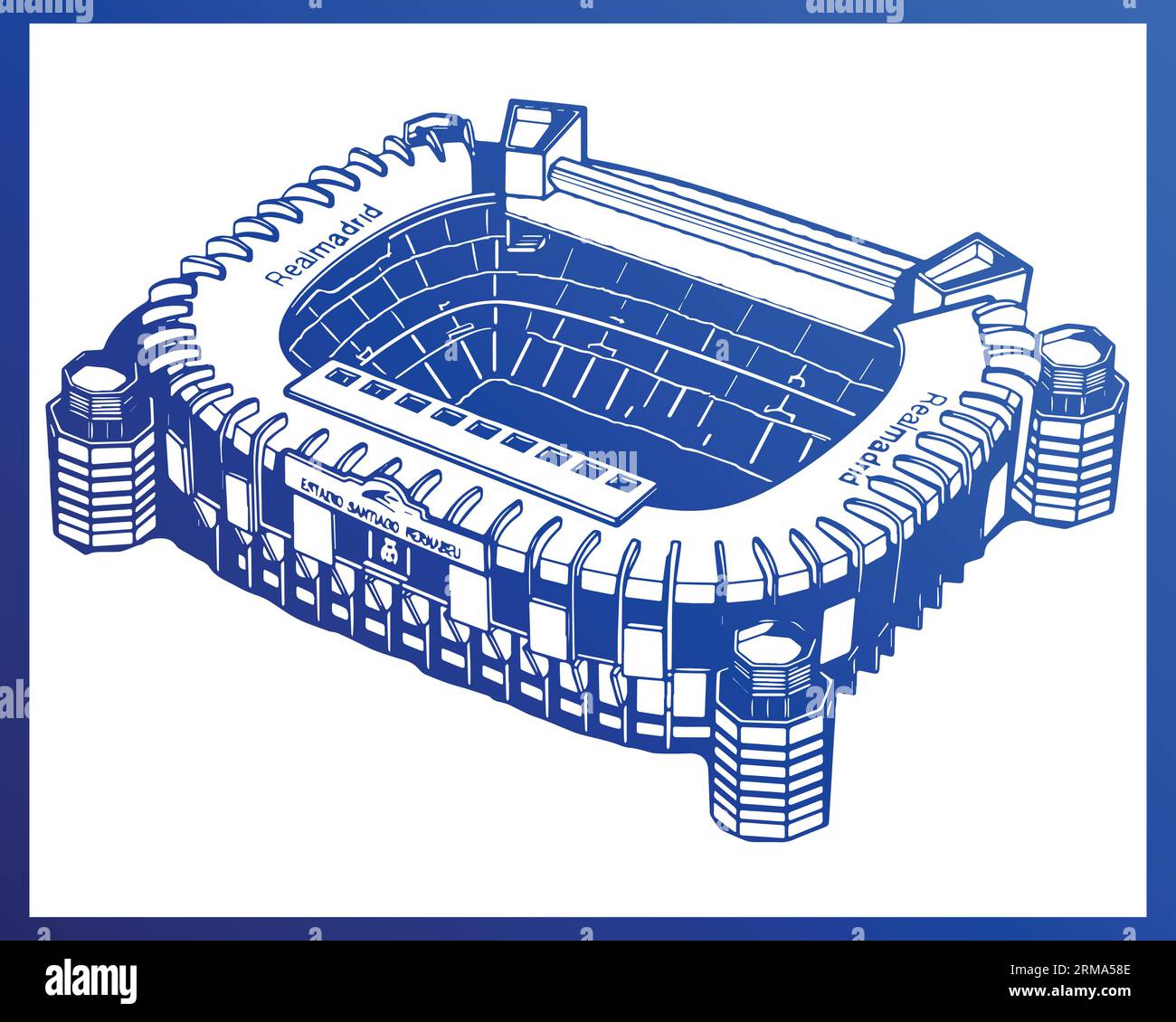 Santiago Bernabeu Stadium Real Madrid Home Ground, Vector Illustration Abstract gradient image de fond modifiable Illustration de Vecteur