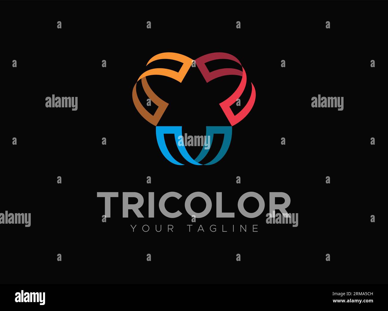 Présentation du « logo abstrait tricolore moderne coloré » – un logo sans couture adapté à toute entreprise, donnant une touche créative au projet Illustration de Vecteur