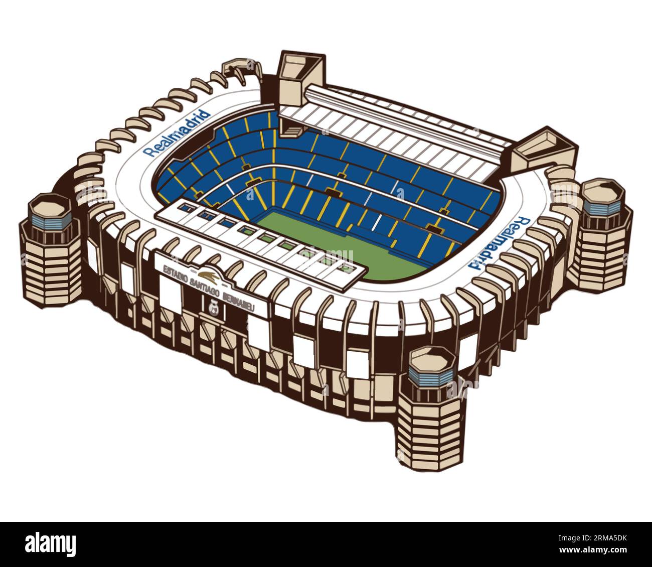 Santiago Bernabeu Stadium Real Madrid Home Ground, Vector Illustration image abstraite colorée Illustration de Vecteur