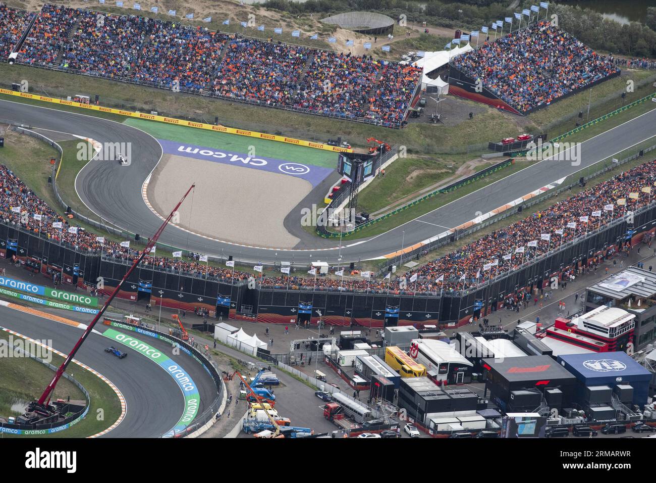 Zandvoort, pays-Bas, 27/08/2023, vue aérienne lors du Grand Prix de F1 des pays-Bas au circuit Zandvoort le 27 août 2023 à Zandvoort, pays-Bas. ANP PETER BAKKER netherlands Out - belgique Out Banque D'Images