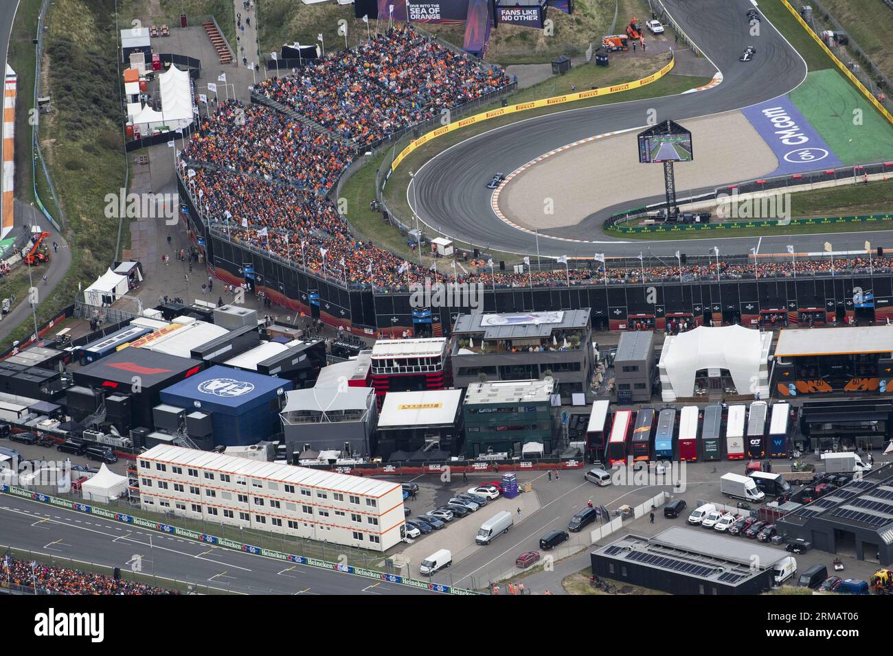 Zandvoort, pays-Bas, 27/08/2023, ZANDVOORT - vue aérienne lors du Grand Prix F1 des pays-Bas au circuit Zandvoort le 27 août 2023 à Zandvoort, pays-Bas. ANP PETER BAKKER netherlands Out - belgique Out Banque D'Images