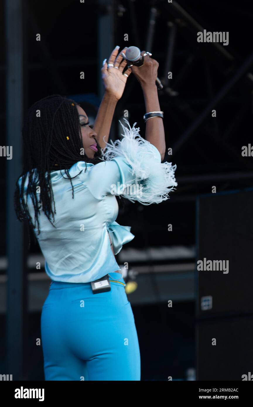 Portsmouth, Royaume-Uni. 27 août 2023. Heather Small joue en direct au Victorious Festival 2023. Cristina Massei/Alamy Live News Banque D'Images