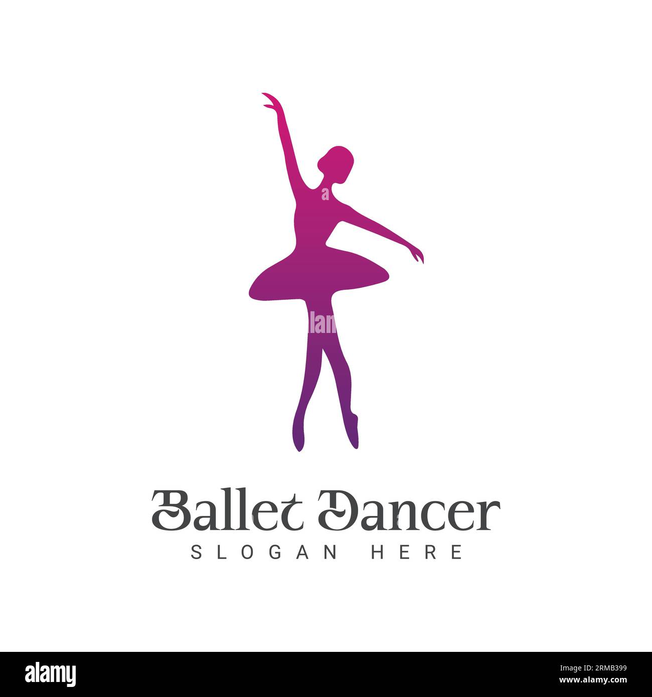 Ballet Dancer Lady logo Design Illustration de Vecteur