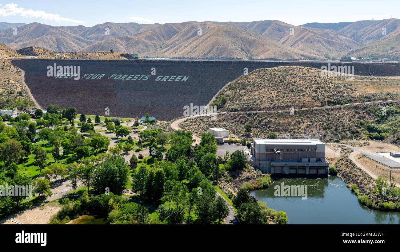 Centrale électrique pour le barrage Luck Peak près de Boise Idaho Banque D'Images