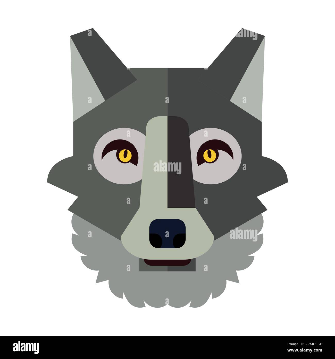Tête de loup gris Illustration de Vecteur