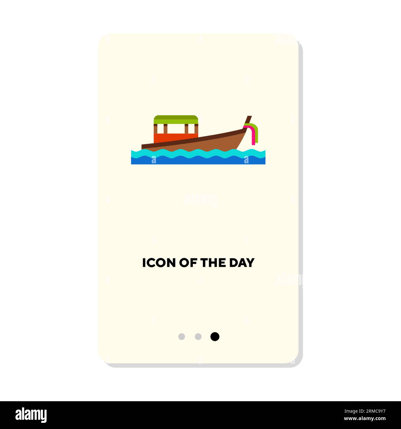 Icône plate de bateau en bois Illustration de Vecteur