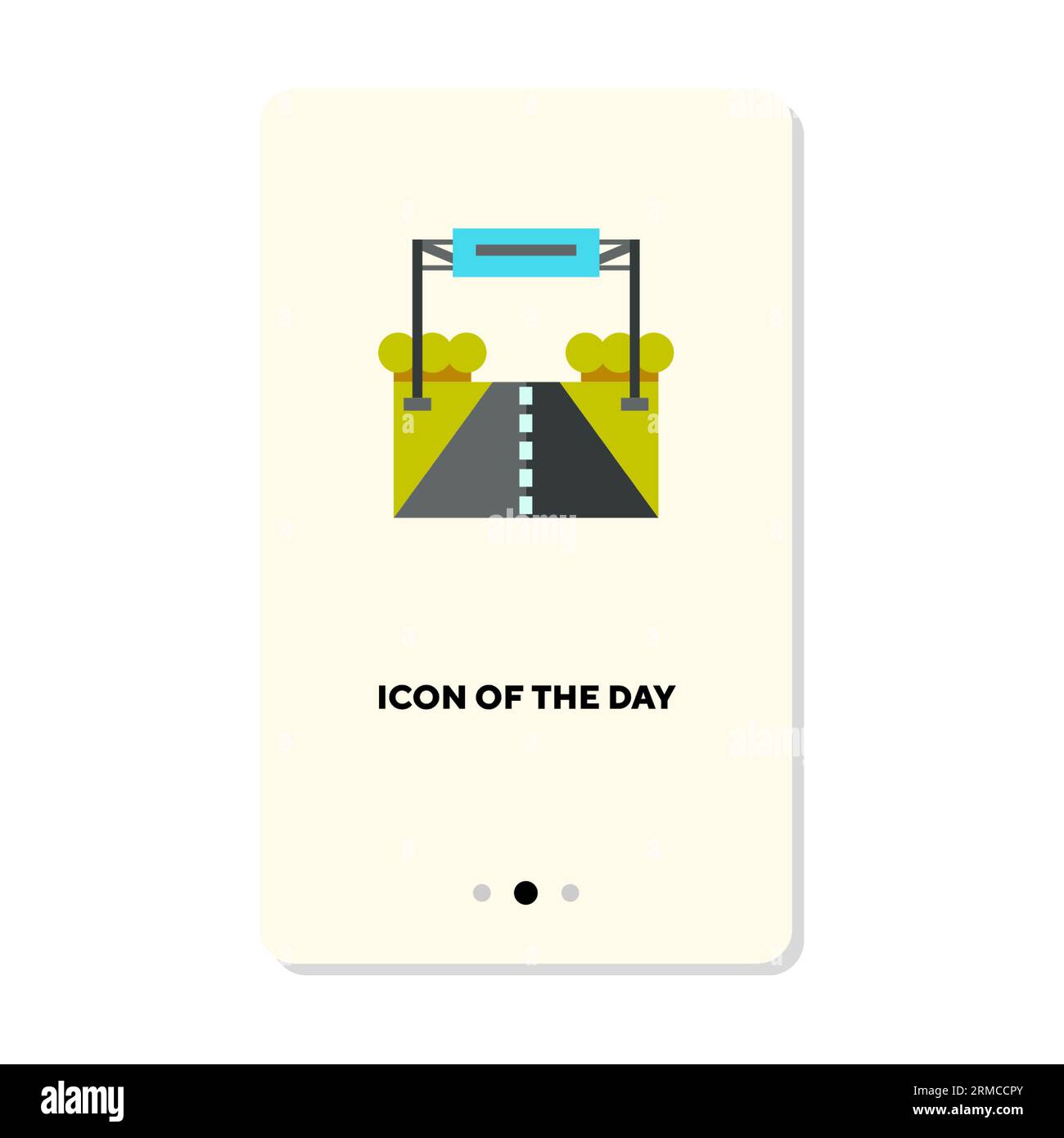 Autoroute menant vers l'avant sous l'icône vectorielle de signalisation routière Illustration de Vecteur