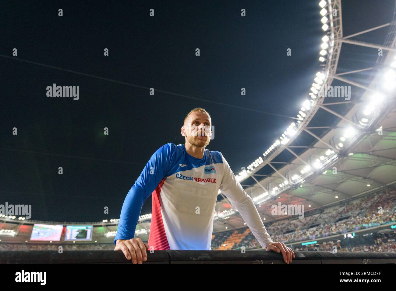 Budapest, Hongrie. 27/08/2023, Jakub Vadlejch (Tchéquie) lors de la finale de lancer du javelot lors des championnats du monde d'athlétisme 2023 au Centre national d'athlétisme, à Budapest, Hongrie. (Sven Beyrich/SPP) crédit : SPP Sport Press photo. /Alamy Live News Banque D'Images