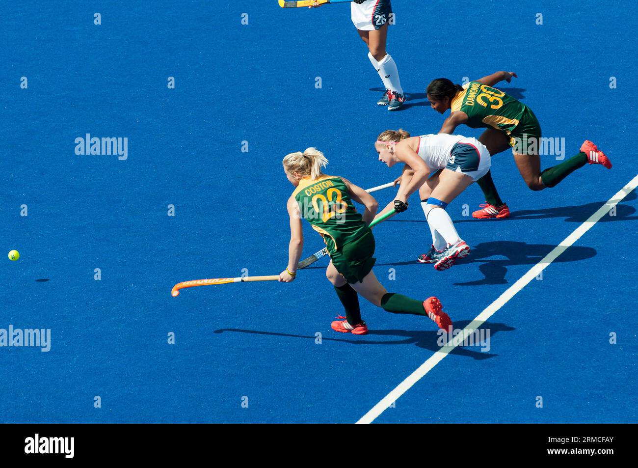 Afrique du Sud vs USA hockey féminin aux Jeux olympiques de Londres 2012 Banque D'Images