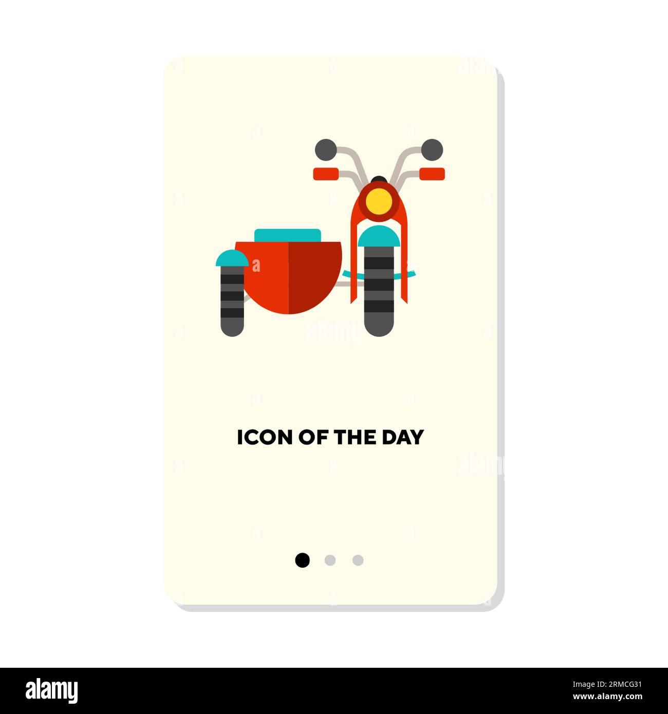 Moto rétro avec icône vectorielle plate sidecar Illustration de Vecteur