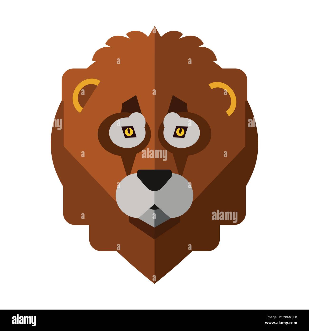 Tête de lion avec crinière brune Illustration de Vecteur