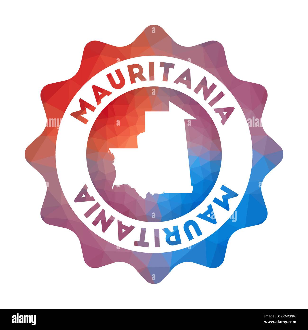 Mauritanie low poly logo. Logo coloré de voyage dégradé du pays dans un style géométrique. Illustration de Vecteur