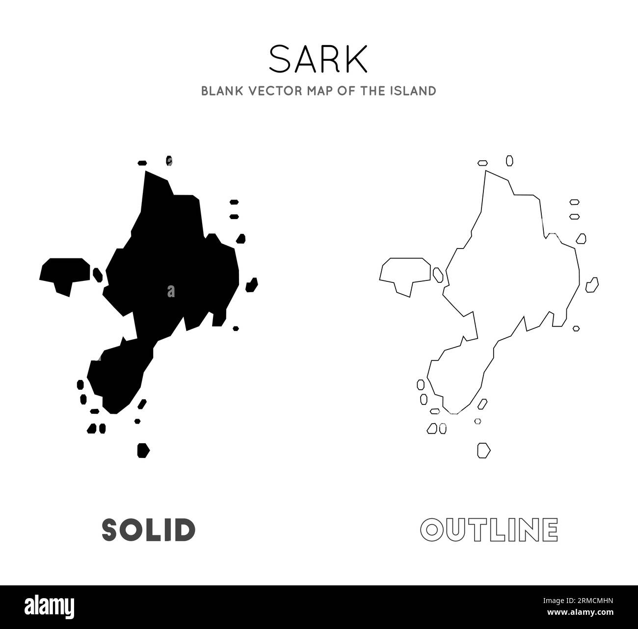 Carte vectorielle vierge de l'île de Sark. Borders of Sark pour votre infographie. Illustration vectorielle. Illustration de Vecteur