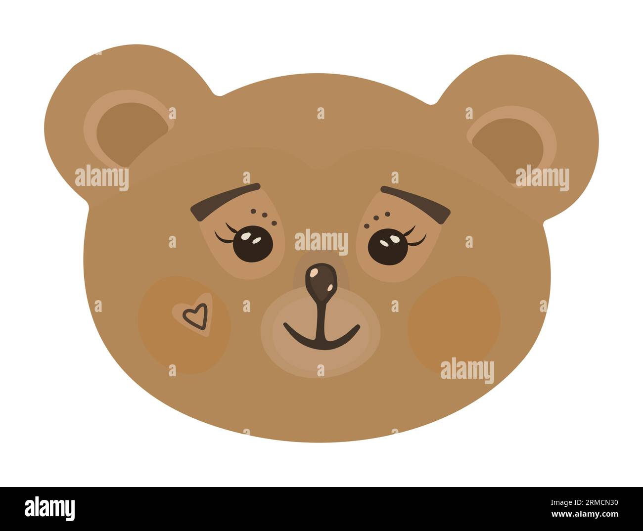 Museau mignon d'ours de gingembre rouge, illustration de dessin animé Illustration de Vecteur