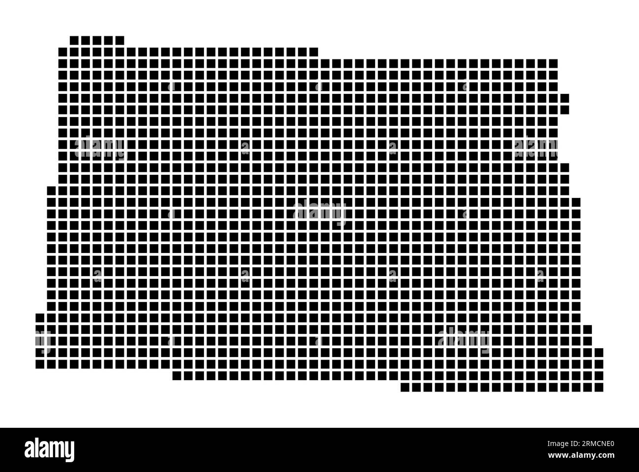 Carte du Dakota du Nord. Carte du Dakota du Nord en pointillés. Bordures de l'état US remplies de rectangles pour votre conception. Illustration vectorielle. Illustration de Vecteur