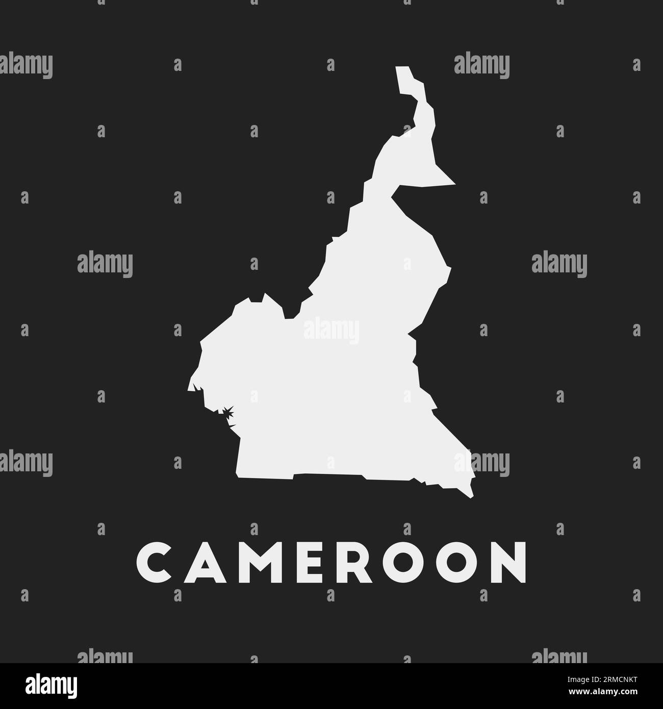 Icône Cameroun. Carte du pays sur fond sombre. Carte élégante du Cameroun avec le nom du pays. Illustration vectorielle. Illustration de Vecteur