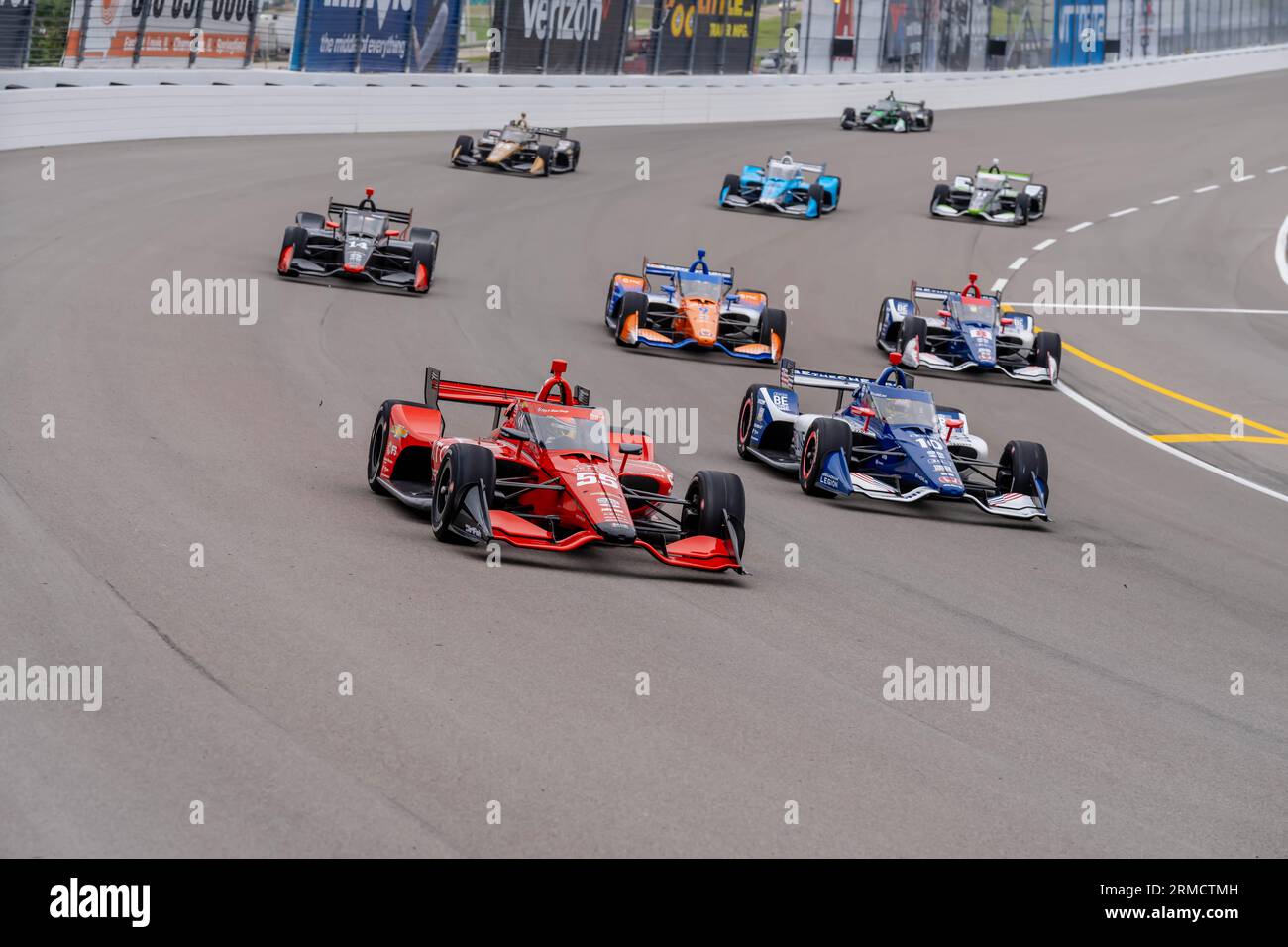 Madison, Illinois, États-Unis. 27 août 2023. Le World Wide Technology Raceway accueille les INDYCAR Series pour le Bommarito Automotive Group 500 à Madison, Illinois. (Image de crédit : © Walter G Arce SR Grindstone Medi/ASP) USAGE ÉDITORIAL SEULEMENT! Non destiné à UN USAGE commercial ! Banque D'Images