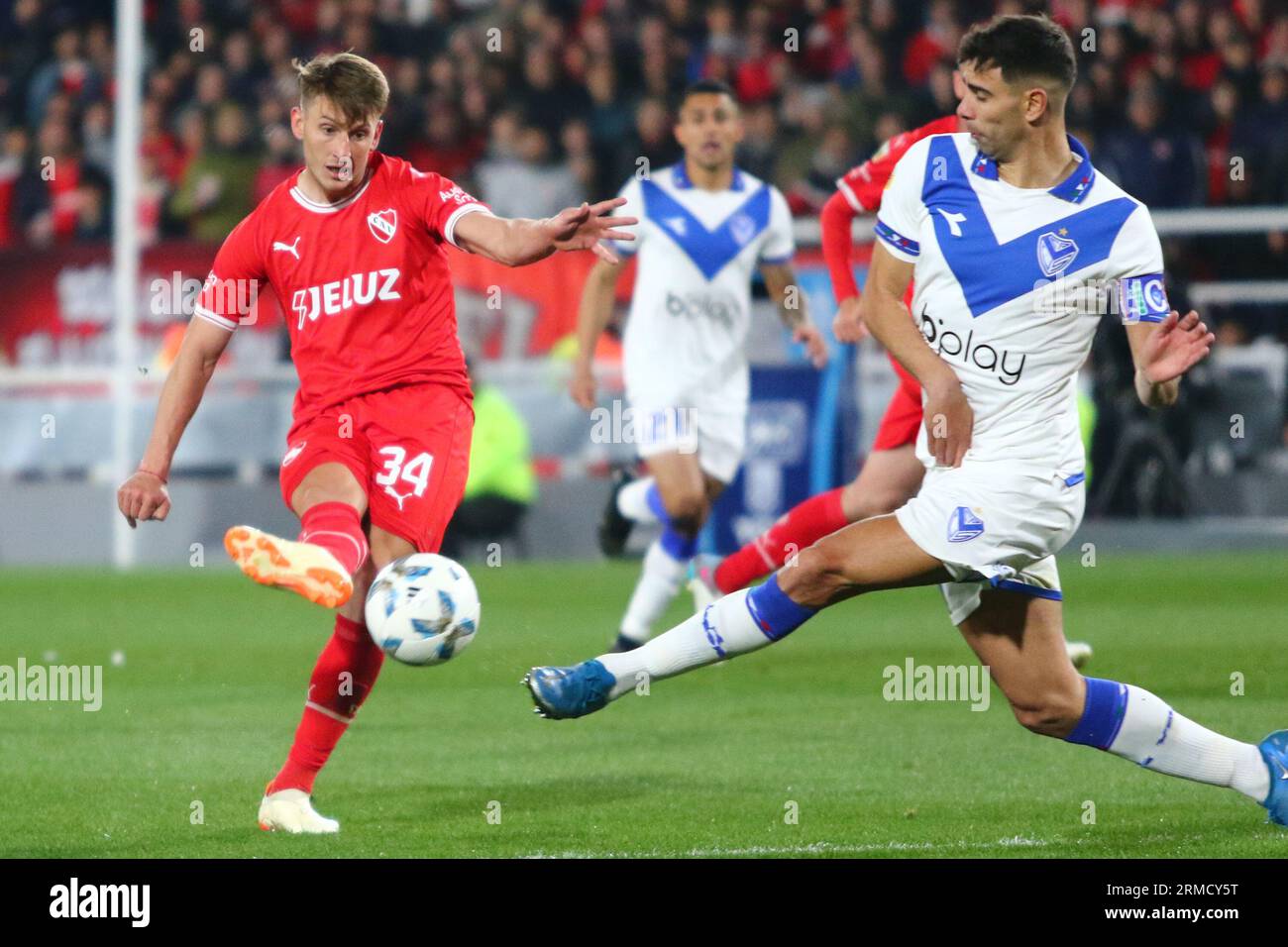 Buenos Aires, Argentine. 27 août 2023. Matias Gimenez Rojas de l'Independiente lors du match pour le 2e tour de la Liga Profesional de Fútbol Binance Cup à Libertadores de América Ricardo E Bochini ( crédit : Néstor J. Beremblum/Alamy Live News Banque D'Images