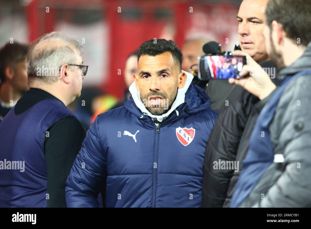 Buenos Aires, Argentine. 27 août 2023. Carlos Tevez, entraîneur de l’Independiente, lors du match pour le 2e tour de la coupe Argentine Liga Profesional de Fútbol Binance à Libertadores de América Ricardo E Bochini ( crédit : Néstor J. Beremblum/Alamy Live News Banque D'Images