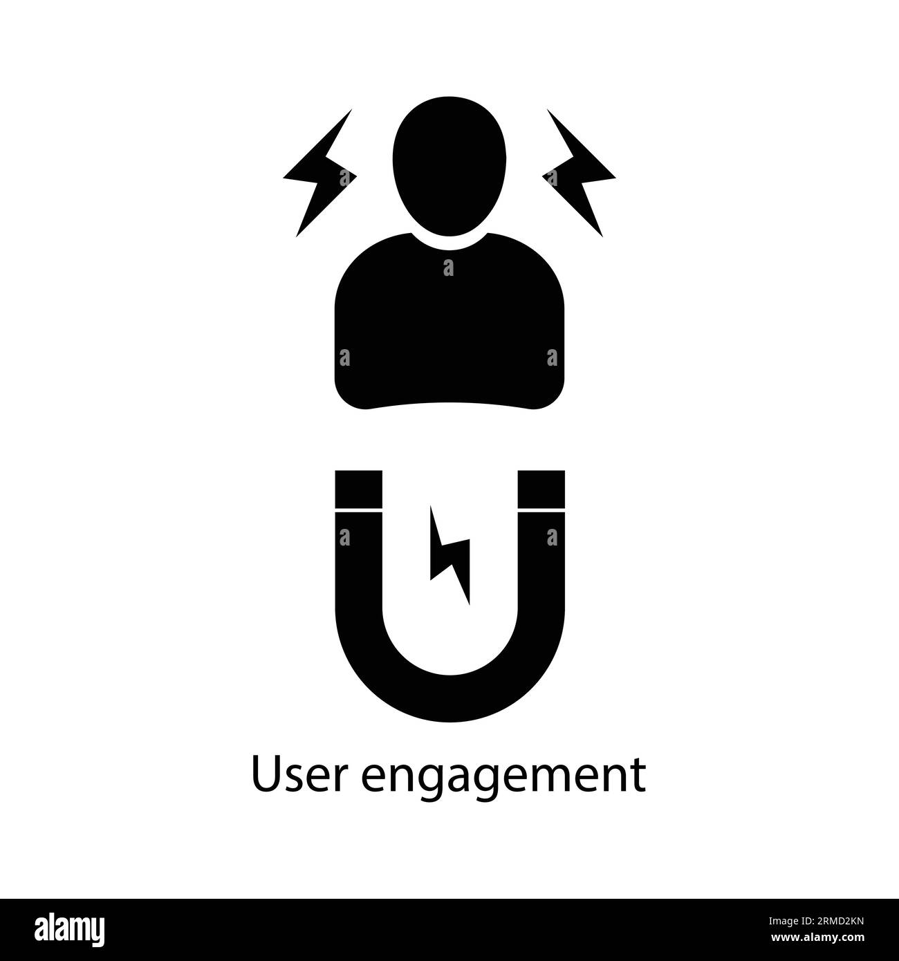 Signe vectoriel d'icône d'engagement utilisateur et symbole isolé sur fond blanc, concept de logo d'engagement utilisateur Illustration de Vecteur