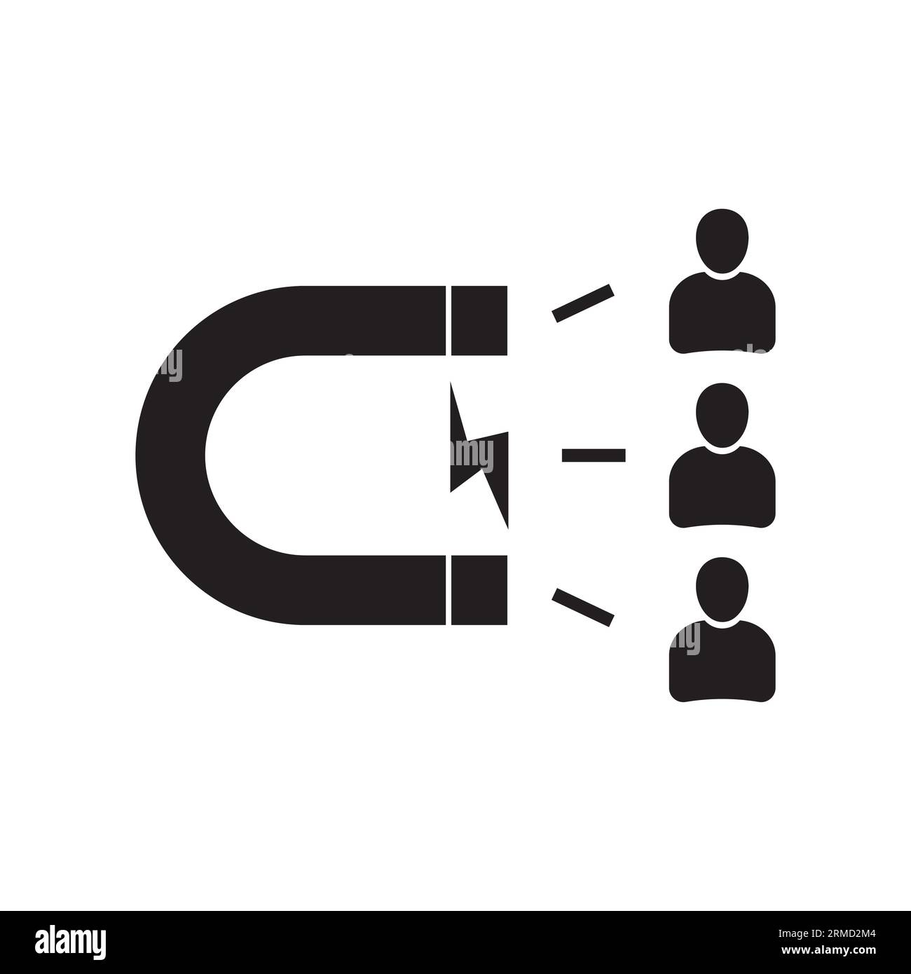 Icône attraction utilisateur. Élément créatif simple. Icône d'attraction utilisateur monochrome remplie pour les modèles, les infographies et les bannières Illustration de Vecteur