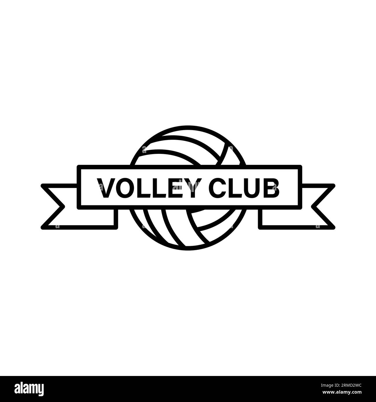 Modèle de conception plate de vecteur de logo de boule de volley Illustration de Vecteur