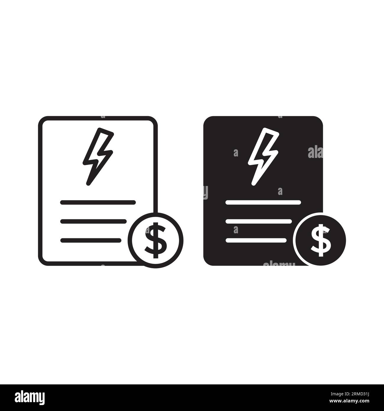 Facture d'électricité. Icône paiement. Vecteur d'illustration Illustration de Vecteur