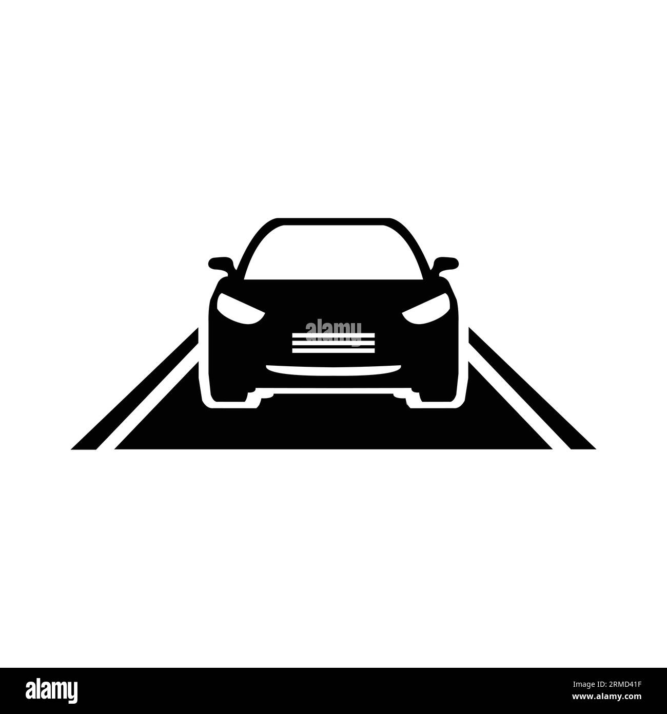 Icône de voiture sur la route Illustration de Vecteur