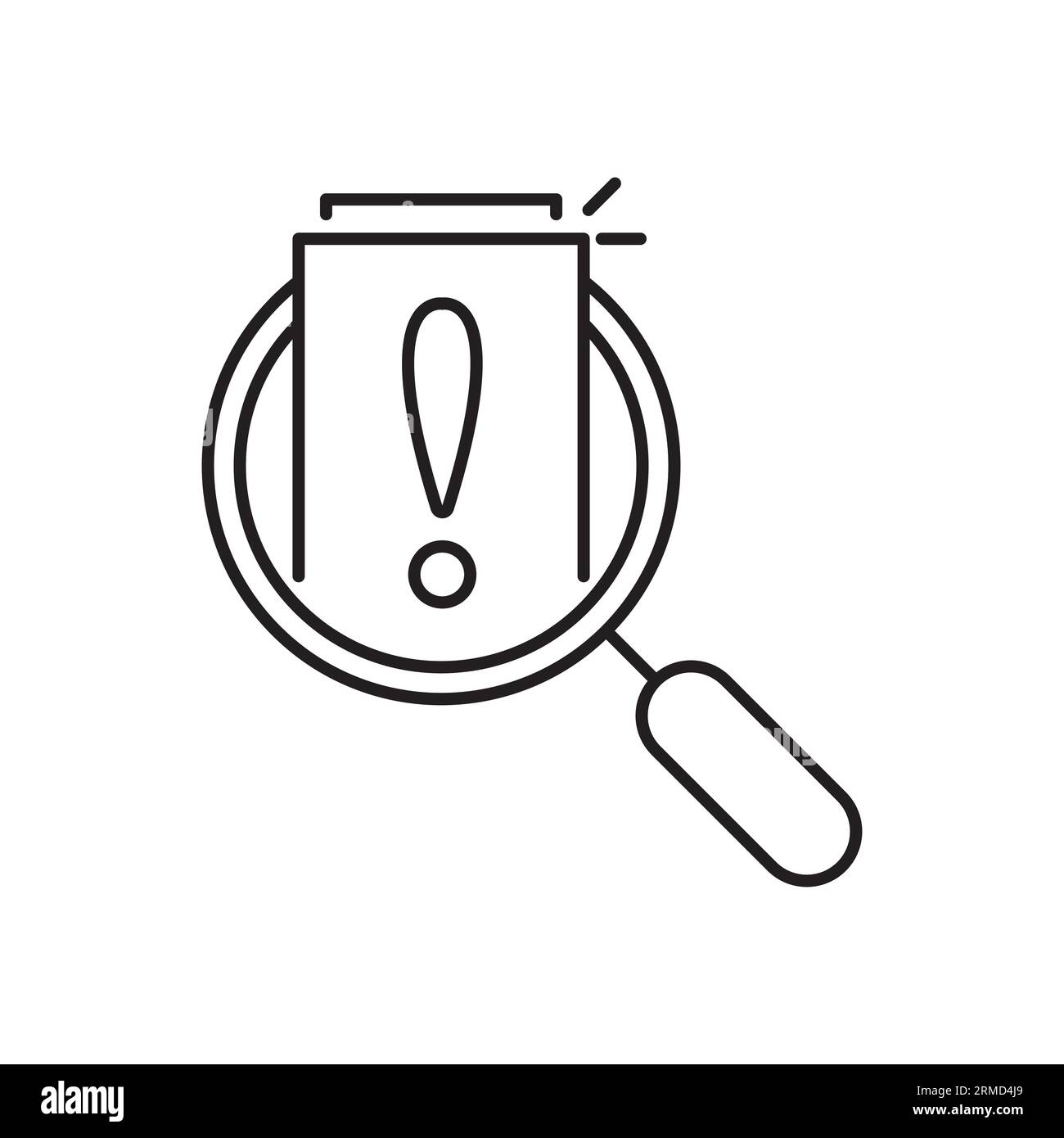 document en ligne fine comme l'icône d'évaluation ou d'audit de crise. notion de symbole de statistiques fiscales importantes ou de signe de procédure commerciale. journal de page d'alerte linéaire simple Illustration de Vecteur
