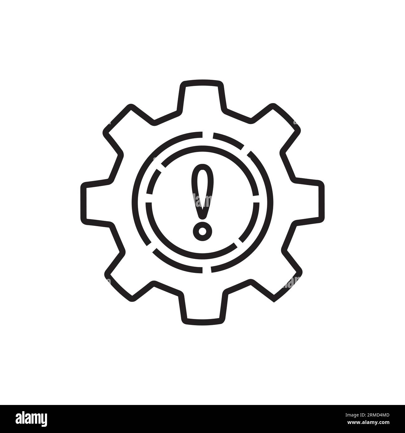 icône d'échec de ligne fine avec processus opérationnel interrompu. concept de symbole de réparation ou d'entretien. tendance à contour plat logotyp moderne de panne ou de perturbation Illustration de Vecteur