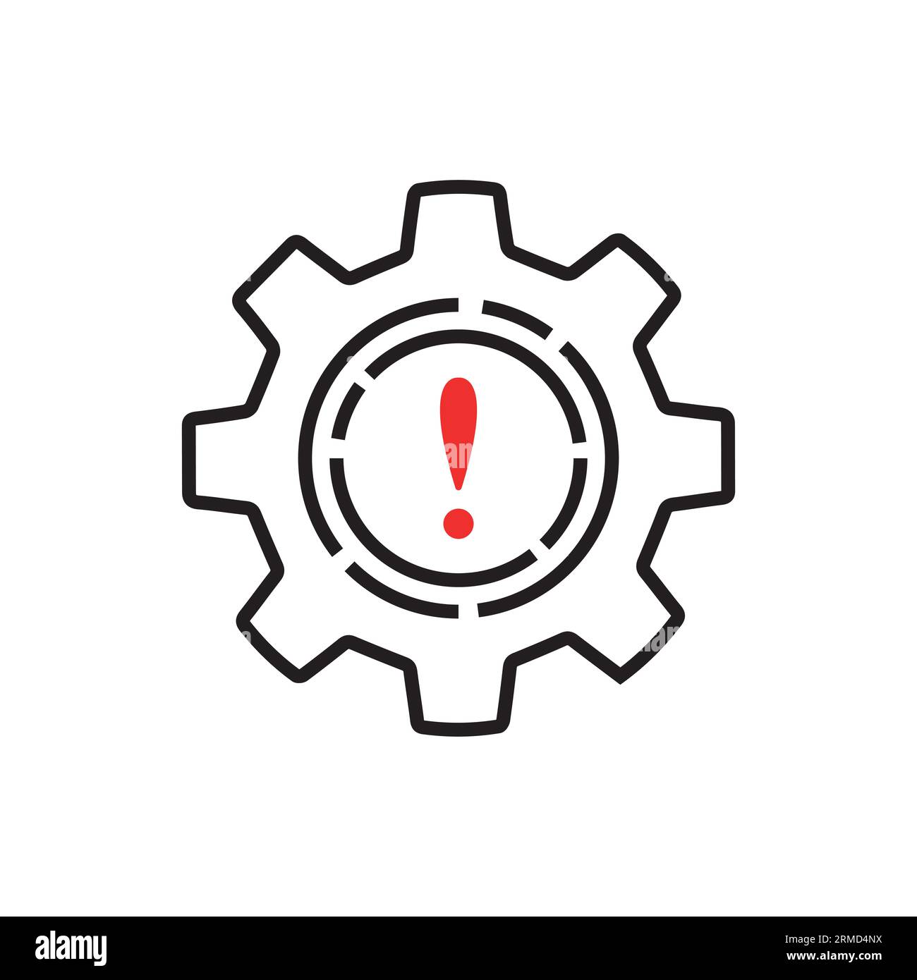 icône d'échec de ligne fine avec processus opérationnel interrompu. concept de symbole de réparation ou d'entretien. tendance à contour plat logotyp moderne de panne ou de perturbation Illustration de Vecteur