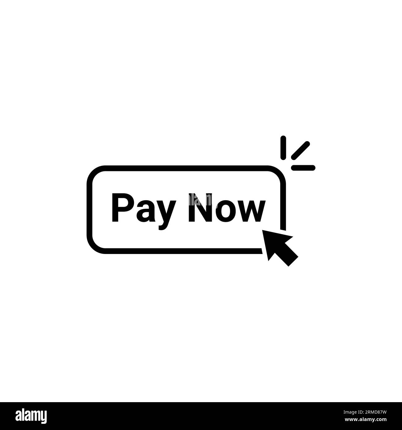 bouton linéaire simple noir payer maintenant. concept de marchandises faciles à commander par le biais de la boutique en ligne comme la vente au détail ou le consumérisme. style plat tendance logotype moderne Illustration de Vecteur