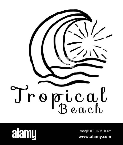 Design de t-shirt de typographie de plage tropicale, impression de t-shirt, conception de t-shirt de lettrage, conception de t-shirt de Silhouette, art, noir, calligraphie, let Illustration de Vecteur