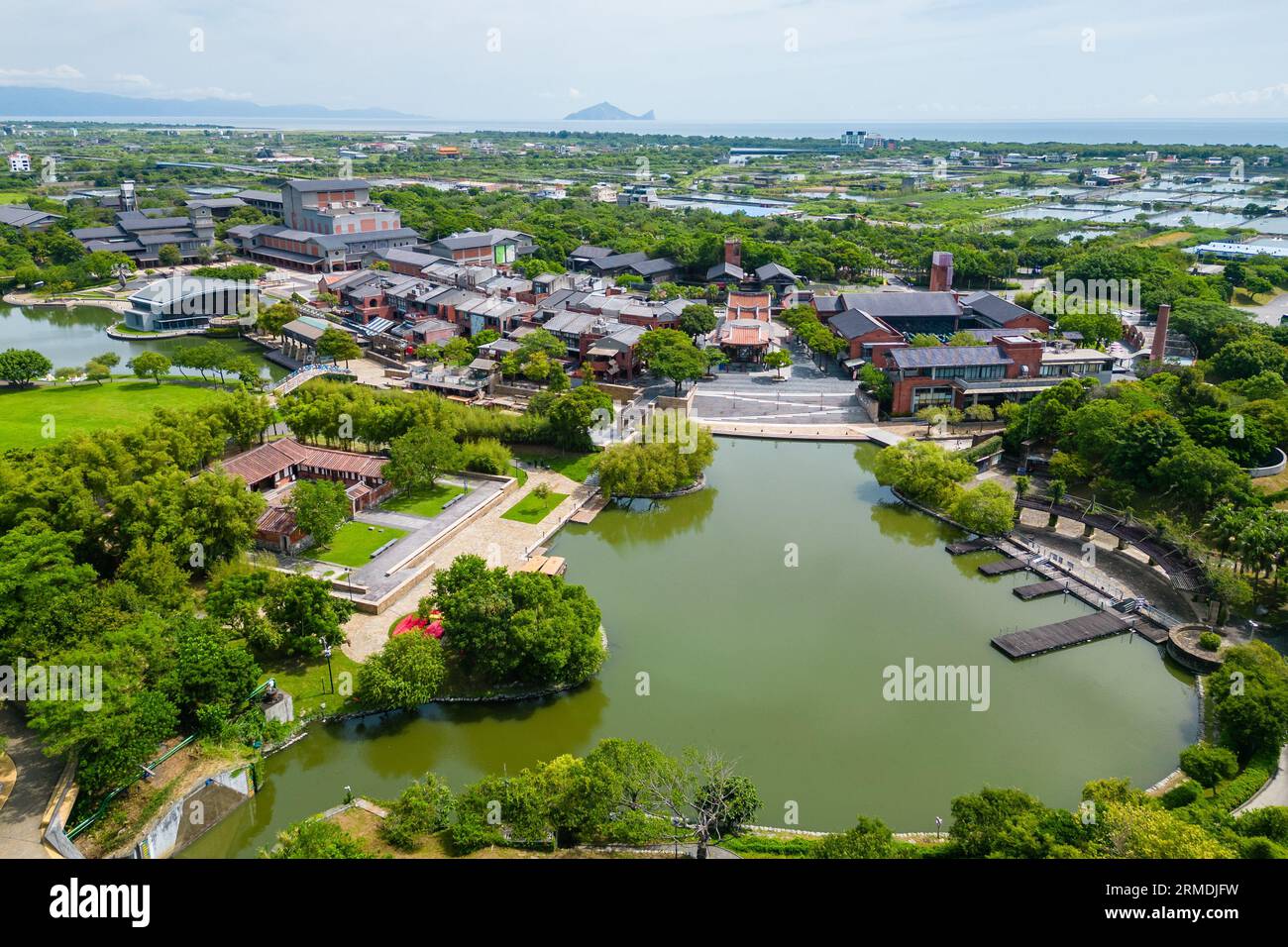 Vue aérienne du Centre national des arts traditionnels situé dans le comté de Yilan, Taiwan Banque D'Images