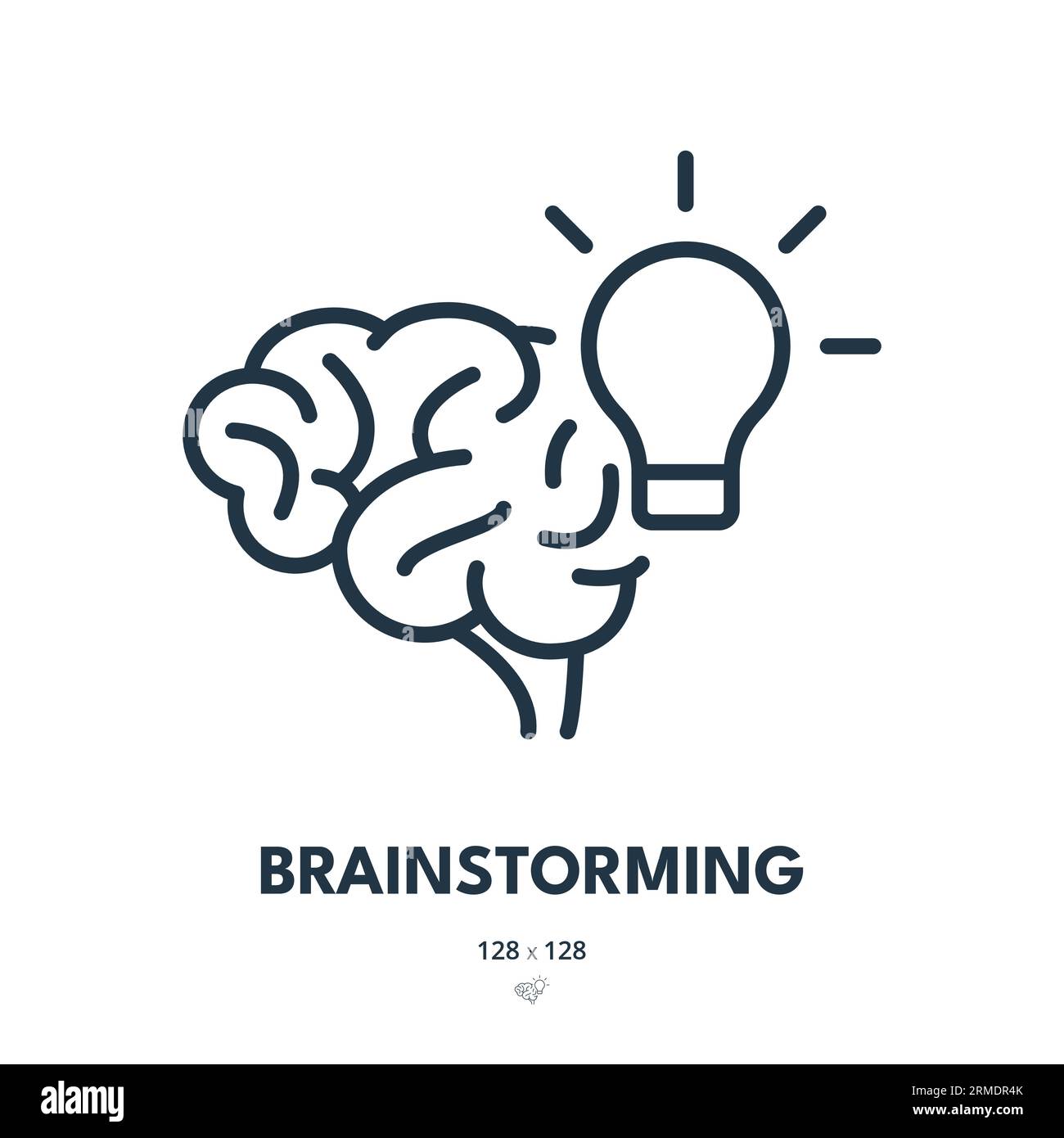 Icône brainstorming. Idée, cerveau, créativité. Contour modifiable. Icône vecteur simple Illustration de Vecteur