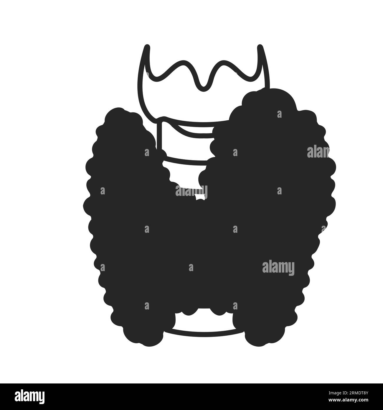 Glande thyroïde avec contour de l'organe du corps goitre Illustration de Vecteur