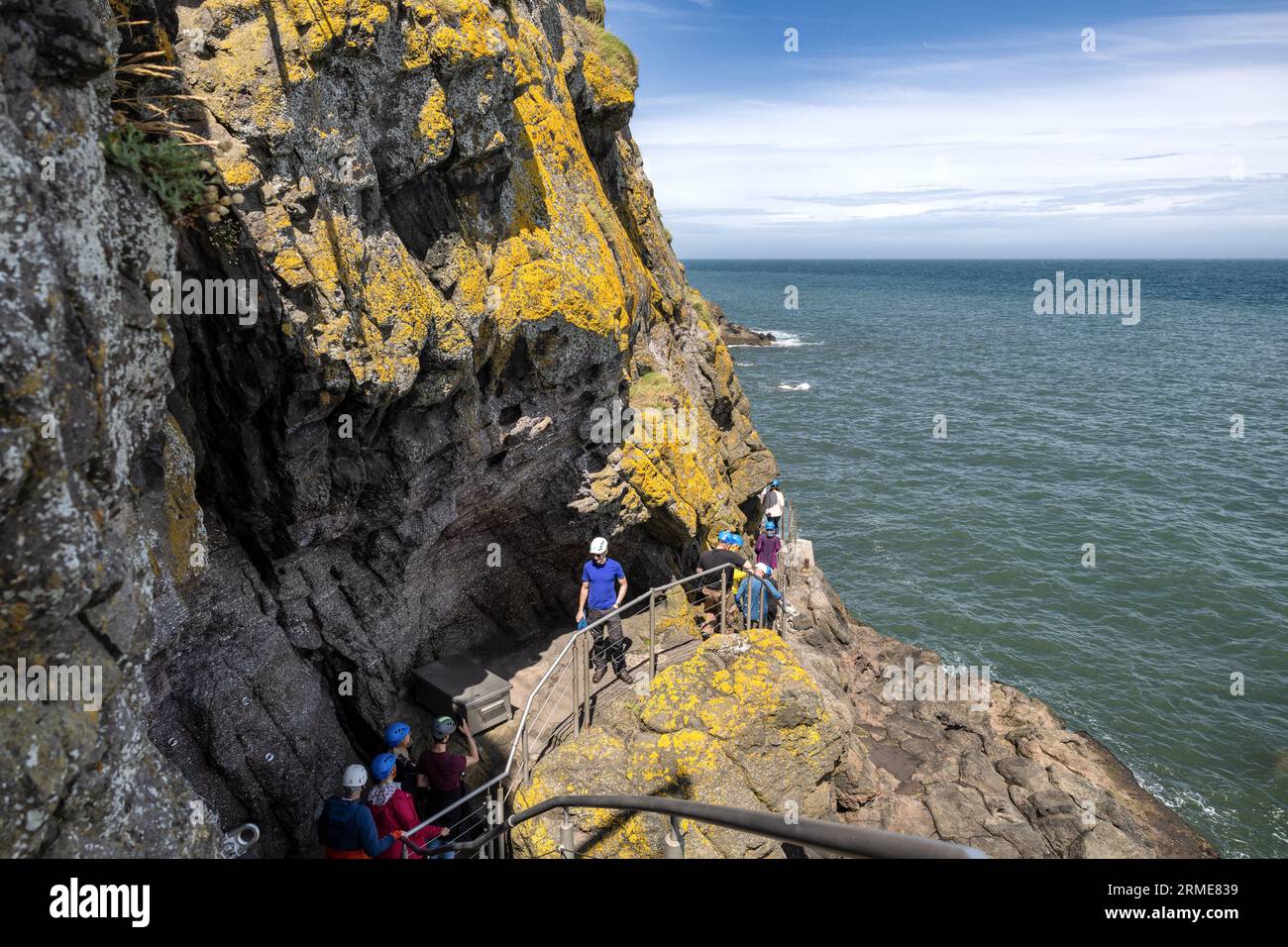 The Gobbins Cliff Path, Islandmagee, comté d'Antrim, Irlande du Nord, Royaume-Uni Banque D'Images