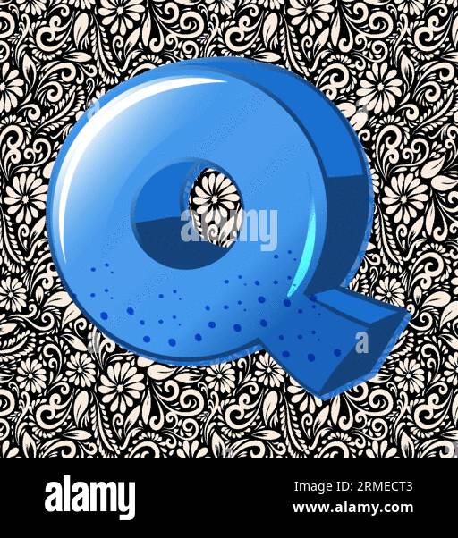 Lettre majuscule alphabet Q , Alphabet lettre Design, Alphabet lettre illustration, dernier Art, illustration de lettrage, vecteur alphabet, vecteur de police Illustration de Vecteur