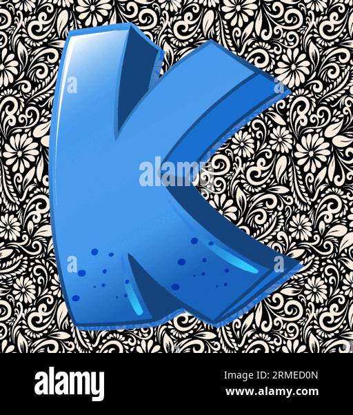 Lettre majuscule alphabet K , Alphabet lettre Design, Alphabet lettre illustration, dernier Art, illustration de lettrage, vecteur alphabet, vecteur de police Illustration de Vecteur