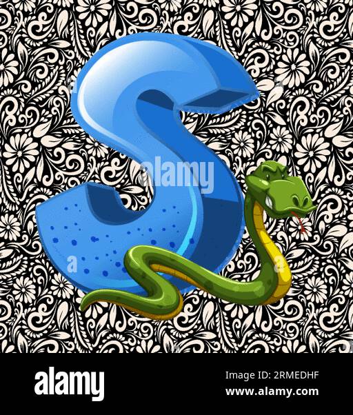 Lettre minuscule alphabet S , Alphabet lettre Design, Alphabet lettre illustration, dernier Art, illustration de lettrage, vecteur alphabet, vecteur de police Illustration de Vecteur