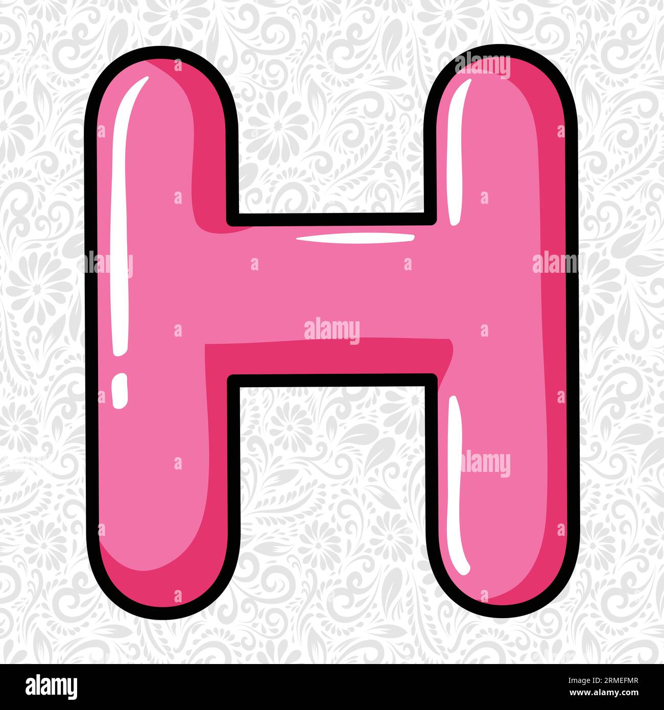 Lettre majuscule alphabet H , Alphabet lettre Design, Alphabet lettre illustration, dernier Art