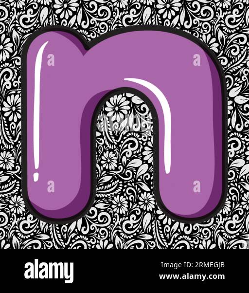 Lettre minuscule alphabet N , Alphabet lettre Design, Alphabet lettre illustration, dernier Art, illustration de lettrage, vecteur alphabet, vecteur de police Illustration de Vecteur