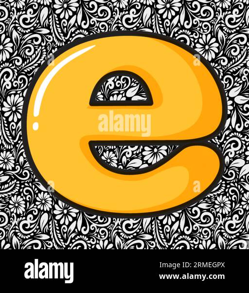 Lettre minuscule alphabet E , Alphabet lettre Design, Alphabet lettre illustration, dernier Art, illustration de lettrage, vecteur alphabet, vecteur de police Illustration de Vecteur