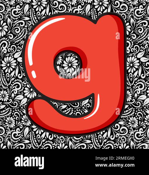 Lettre minuscule G , lettre alphabétique Design, lettre alphabétique illustration, Art tardif, illustration de lettrage, vecteur alphabet, vecteur de police Illustration de Vecteur